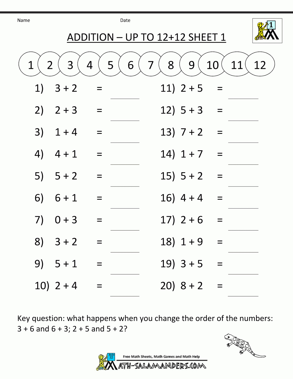 1St-Grade-Math-Worksheets-Mental-Addition-To-12-1.gif 1,000×1,294 | Free Printable Math Worksheets For Grade 1