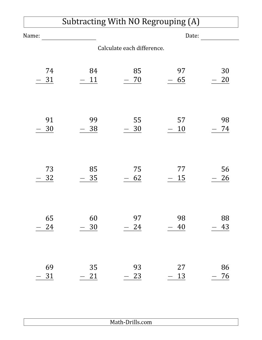 Printable Subtraction Worksheets With Borrowing Printable Worksheets