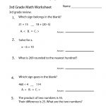 3Rd Grade Math Review Worksheet   Free Printable Educational | Free Printable Fraction Worksheets For Third Grade