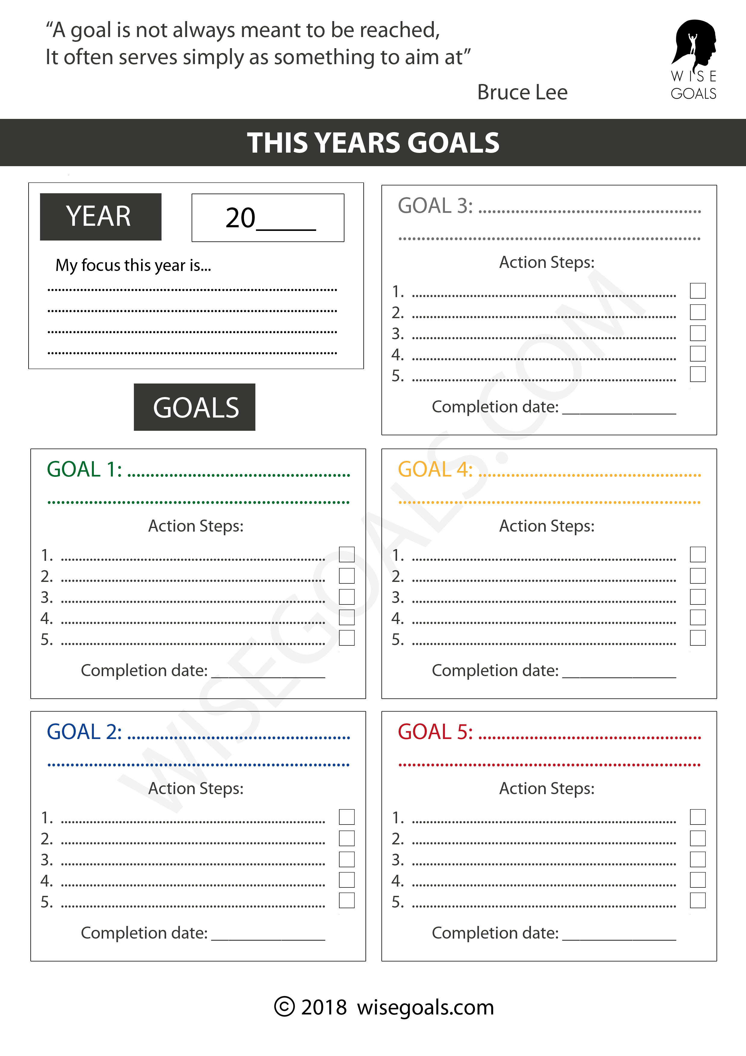 4 Stylish Goal Setting Worksheets To Print (Pdf) | Hopes And Dreams Printable Worksheet