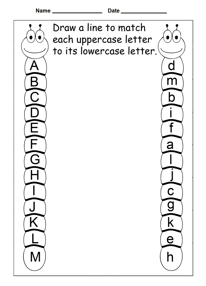 4 Year Old Worksheets Printable | Kids Worksheets Printable | Abc Matching Worksheets Printable