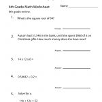 6 Grade Math Worksheets | Sixth Grade Math Practice Worksheet   Free | Free Printable Worksheets 6Th Grade Math