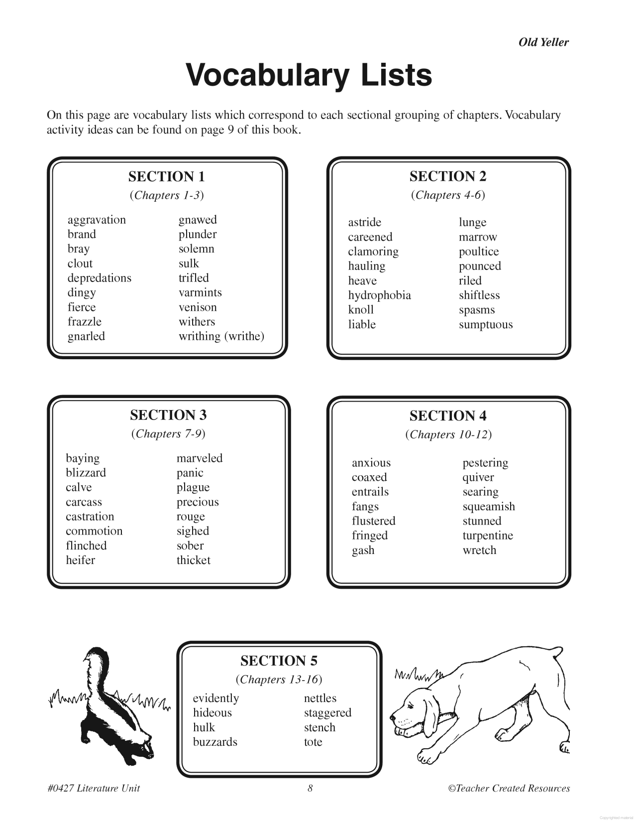 A Guide For Using Old Yeller In The Classroom | School | 4Th Grade | Old Yeller Printable Worksheets
