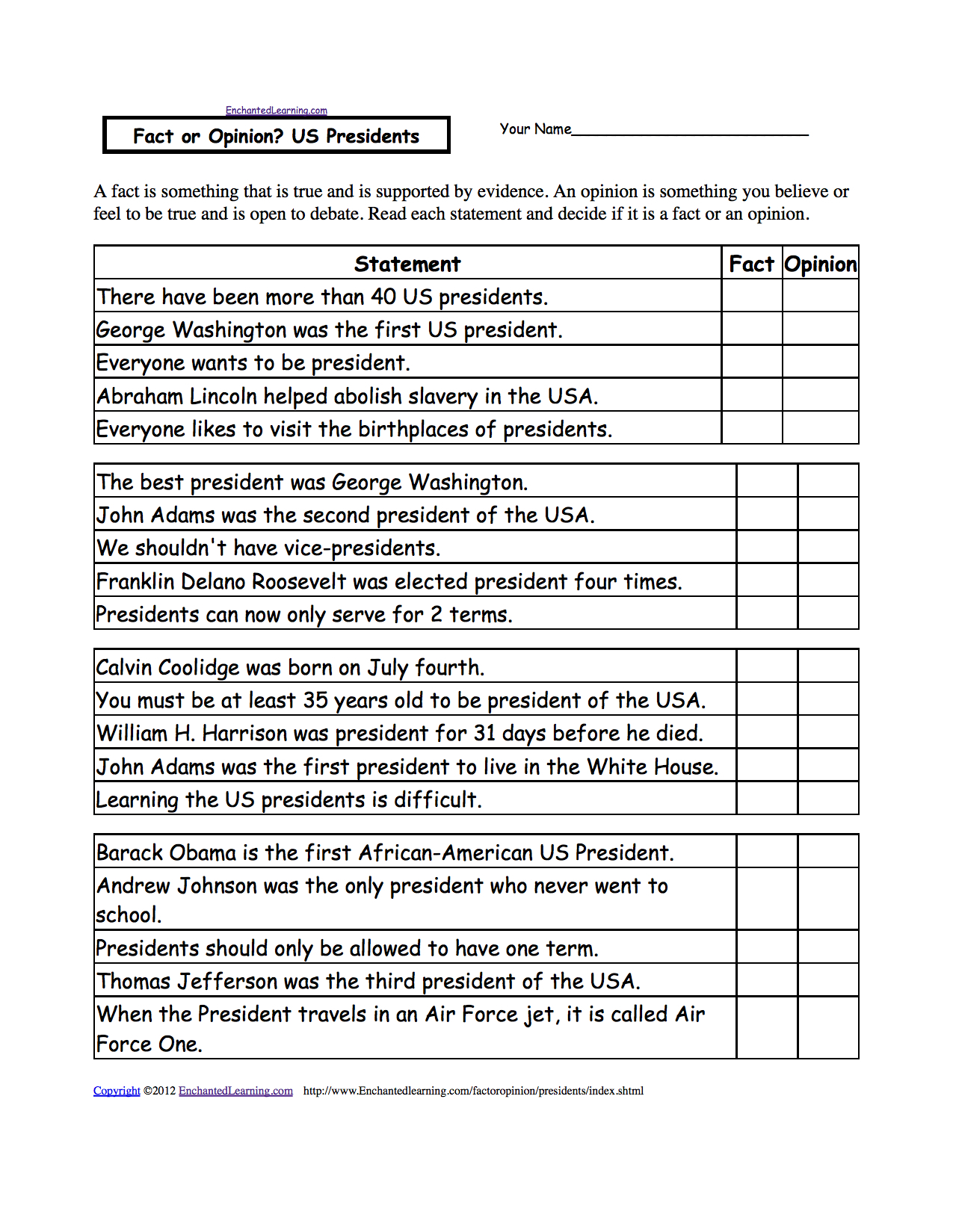 George Washington Worksheet Cohomemade