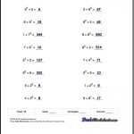 Adding Exponents Worksheets, Including Simple Problems Where   Free | Free Printable Math Worksheets 6Th Grade Order Operations