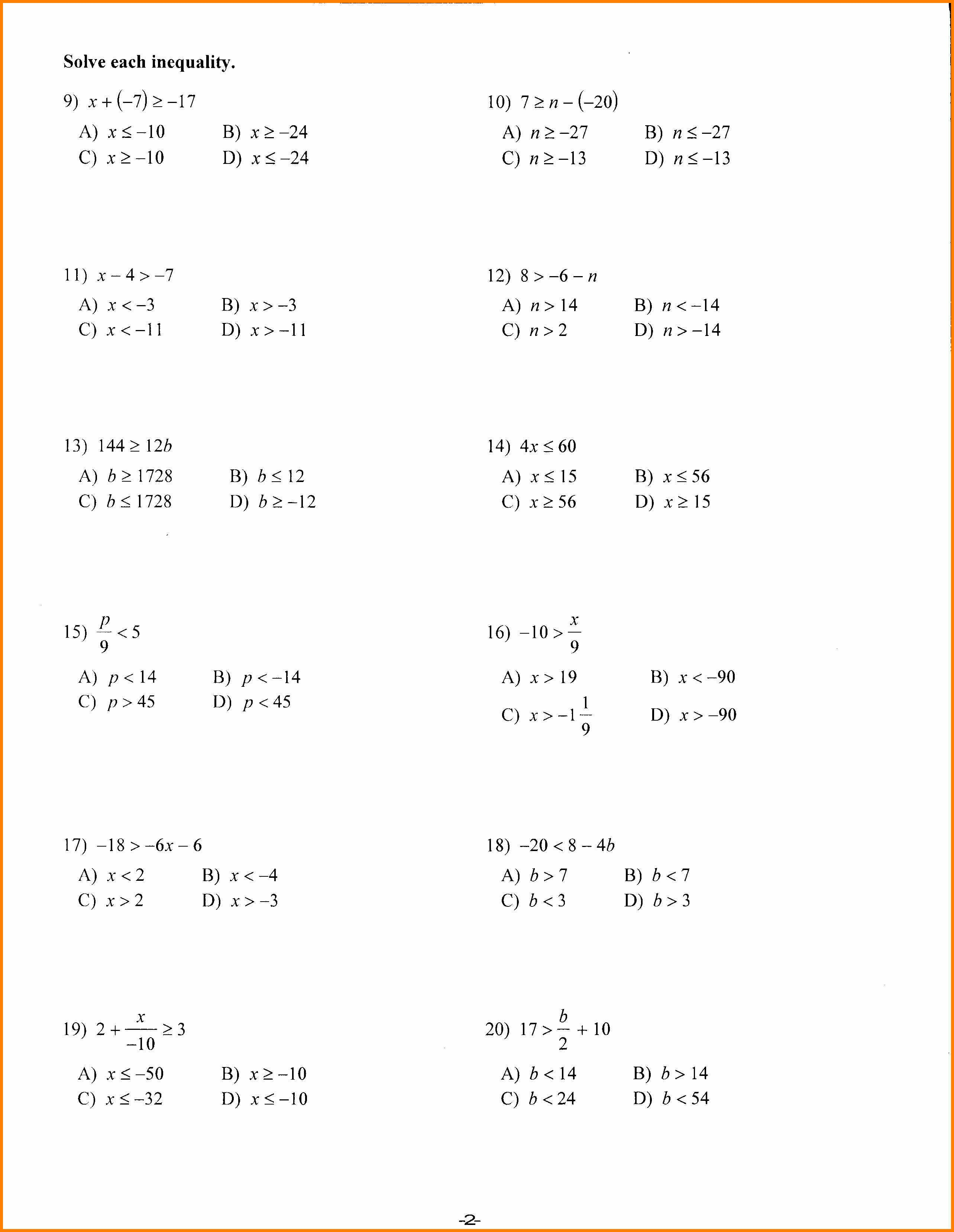 Algebra: Algebra Math Worksheets For Grade Printable Worksheet | Grade 9 Math Worksheets Printable Free With Answers