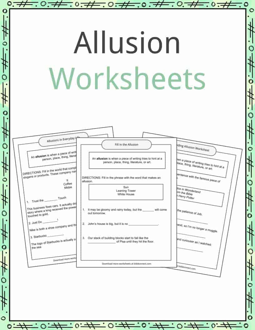 Allusion Examples, Definition And Worksheets | Kidskonnect | Foreshadowing Worksheets Printable