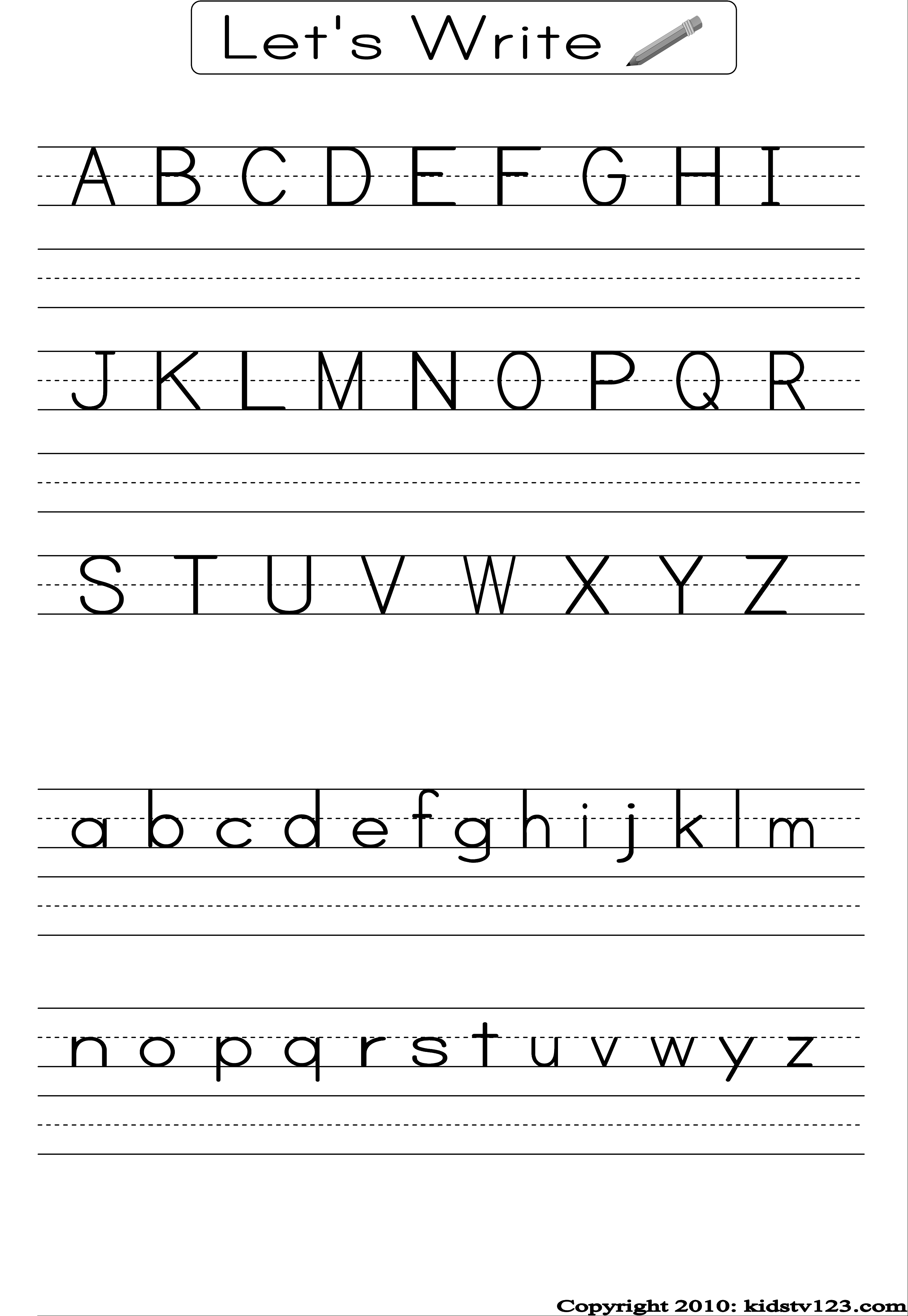 Alphabet Writing Practice Sheet | Edu-Fun | Alphabet Worksheets | Printable Alphabet Worksheets