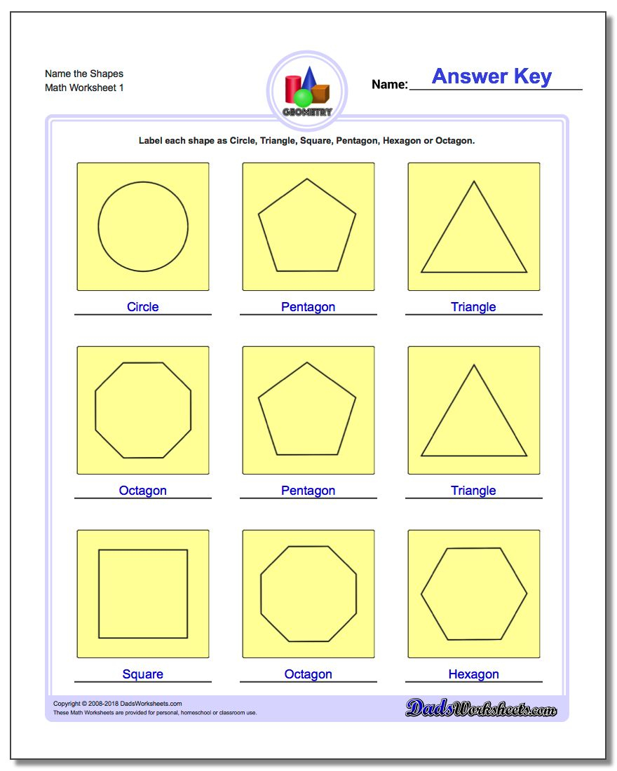 Basic Shapes | Polygon Shapes Printable Worksheets