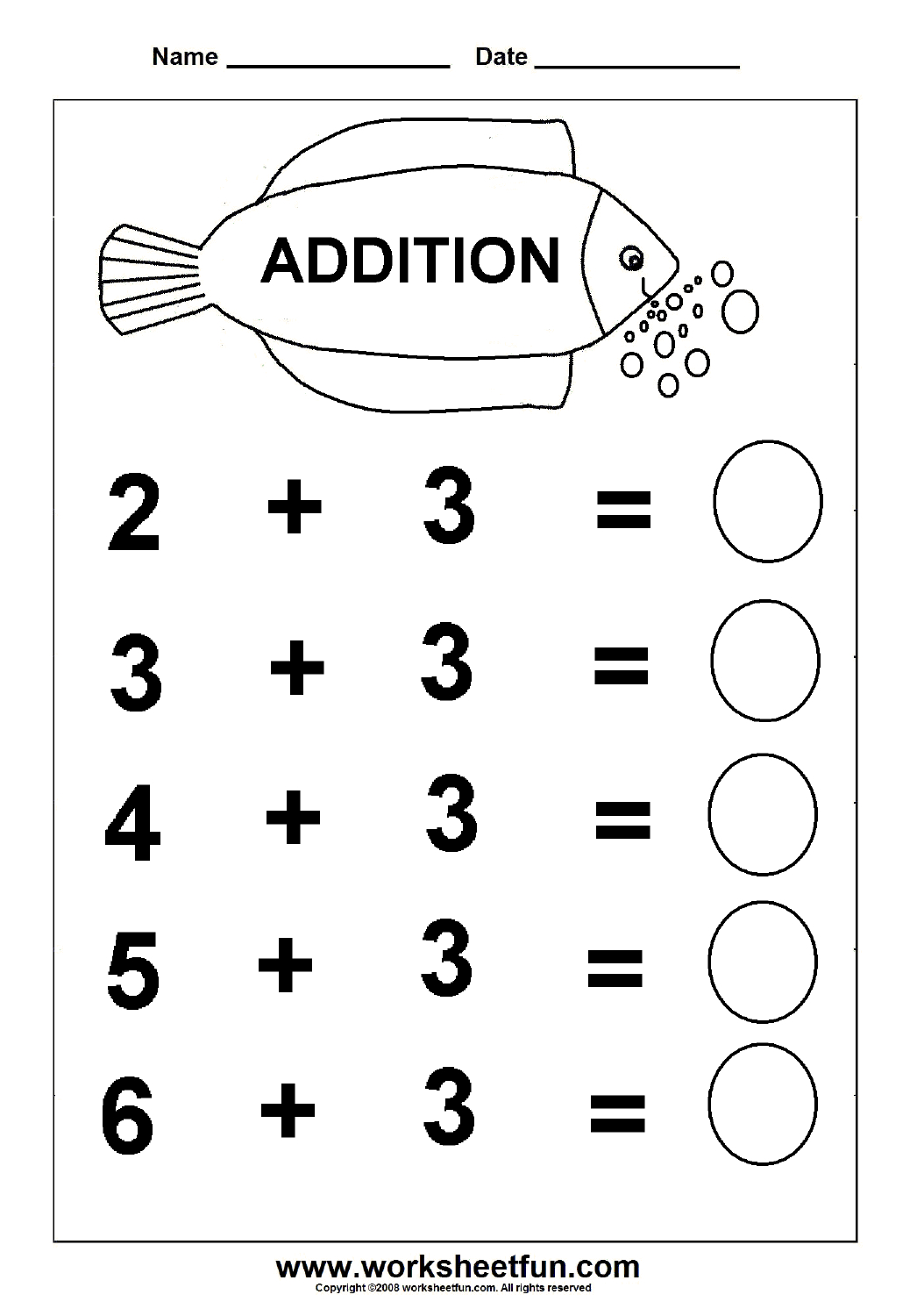 Beginner Addition – 6 Kindergarten Addition Worksheets / Free | Free Printable Pre K Math Worksheets