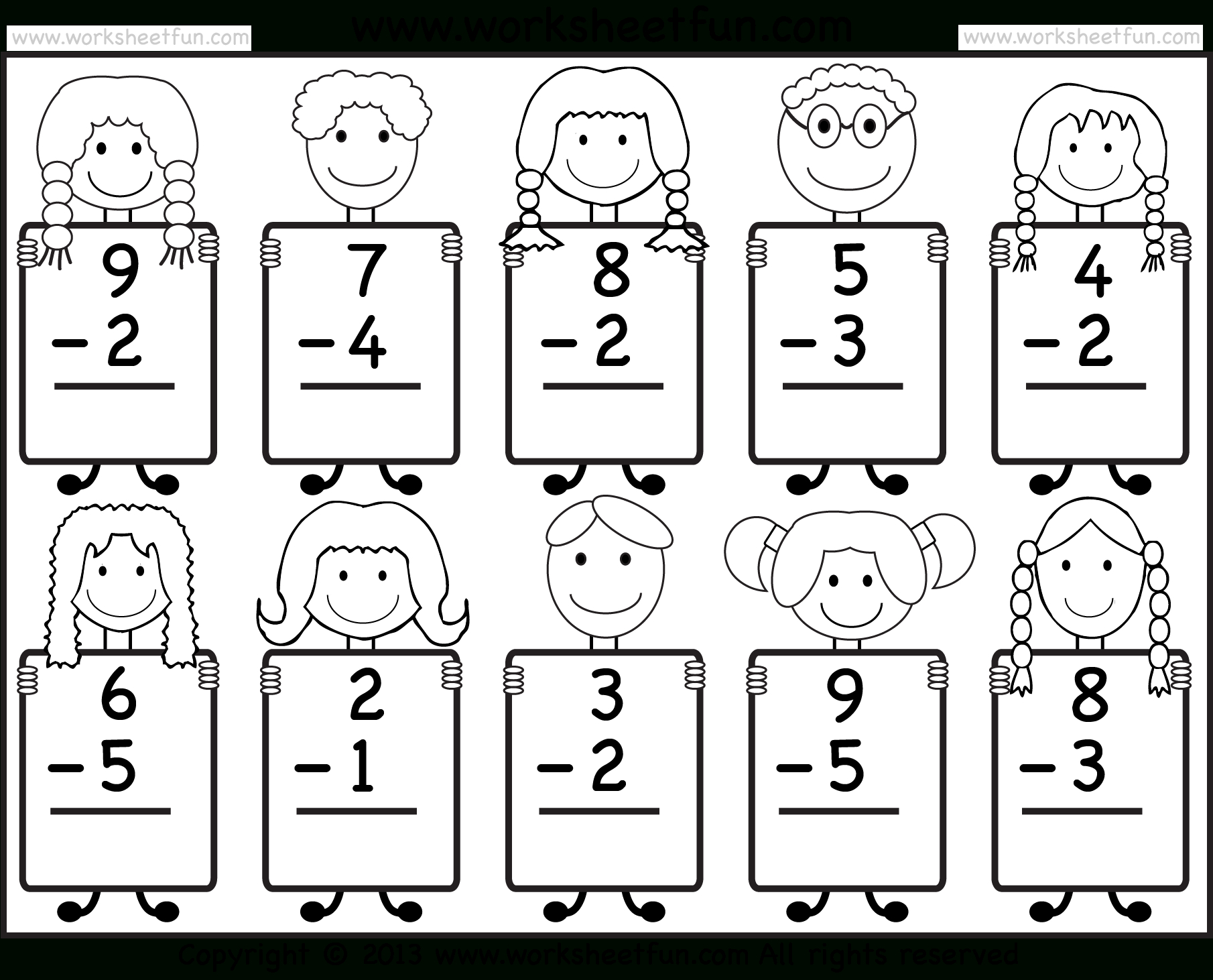Beginner Subtraction – 10 Kindergarten Subtraction Worksheets / Free | Free Printable Subtraction Worksheets