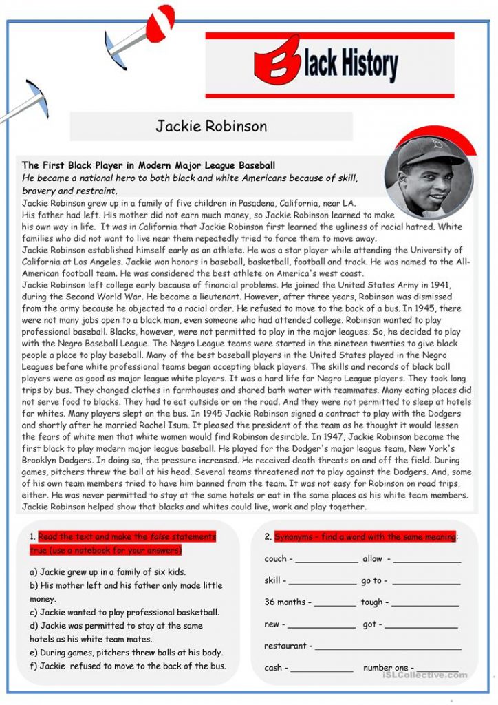 black-history-jackie-robinson-2-pages-worksheet-free-esl-free-printable-worksheets-on
