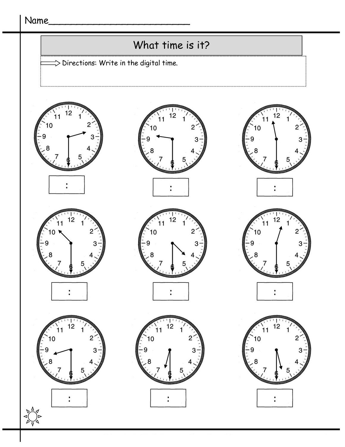 clock worksheets to 1 minute kindergarten clock worksheet