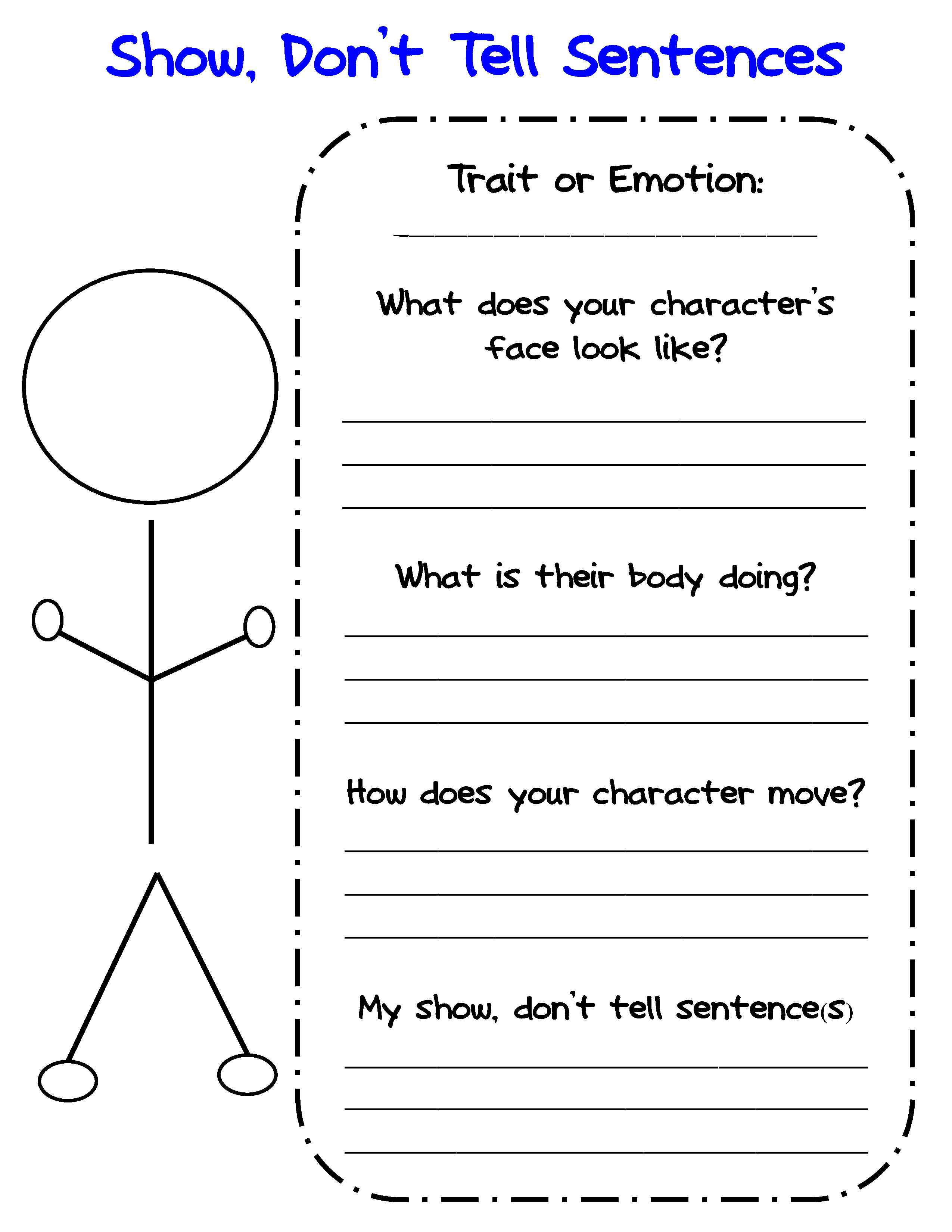 Printable Character Traits Worksheet