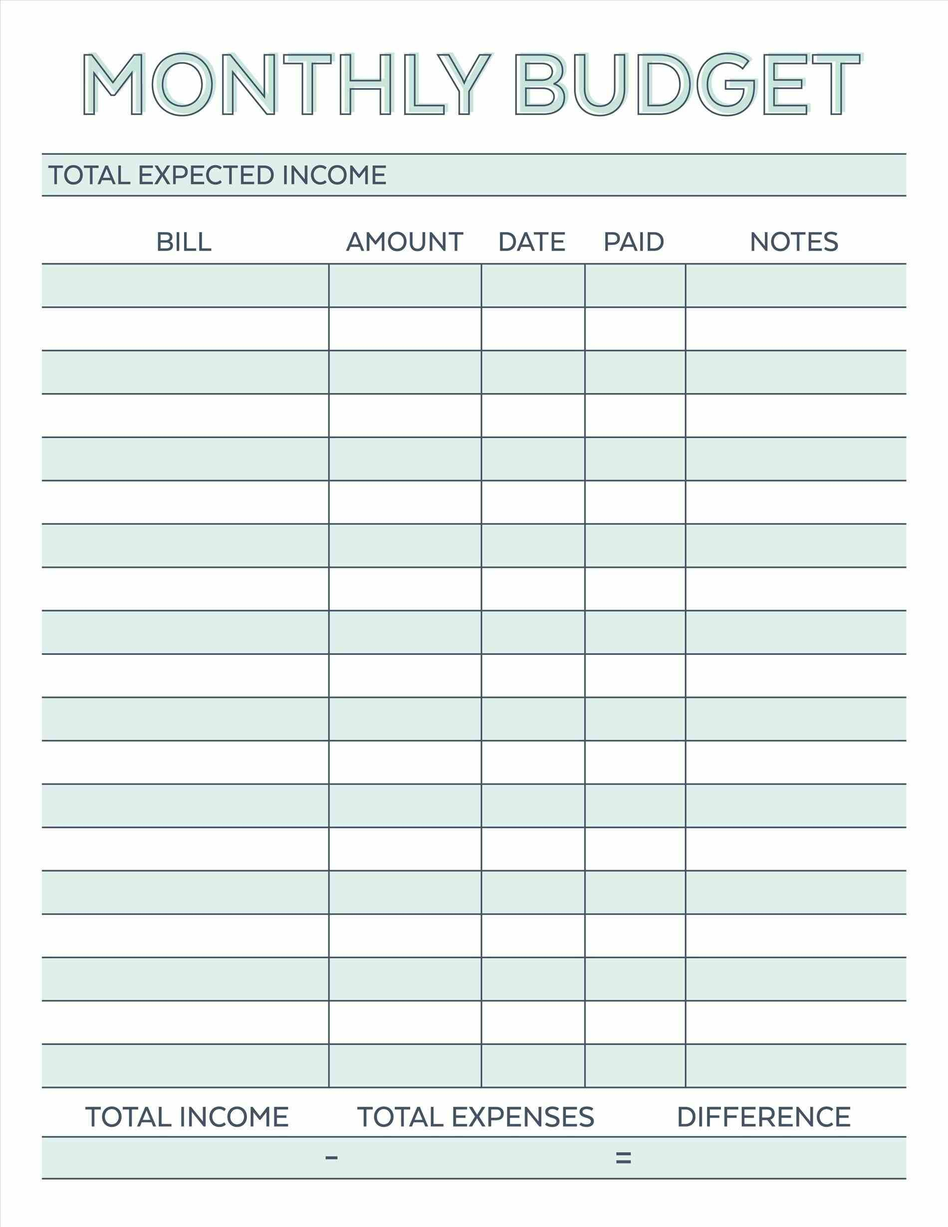 Free Printable Monthly Bills Worksheet Printable Worksheets