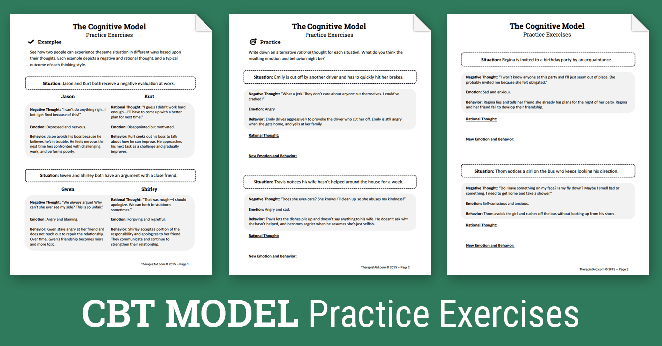 Cbt Practice Exercises (Worksheet) | Therapist Aid - Free Printable | Cbt Printable Worksheets
