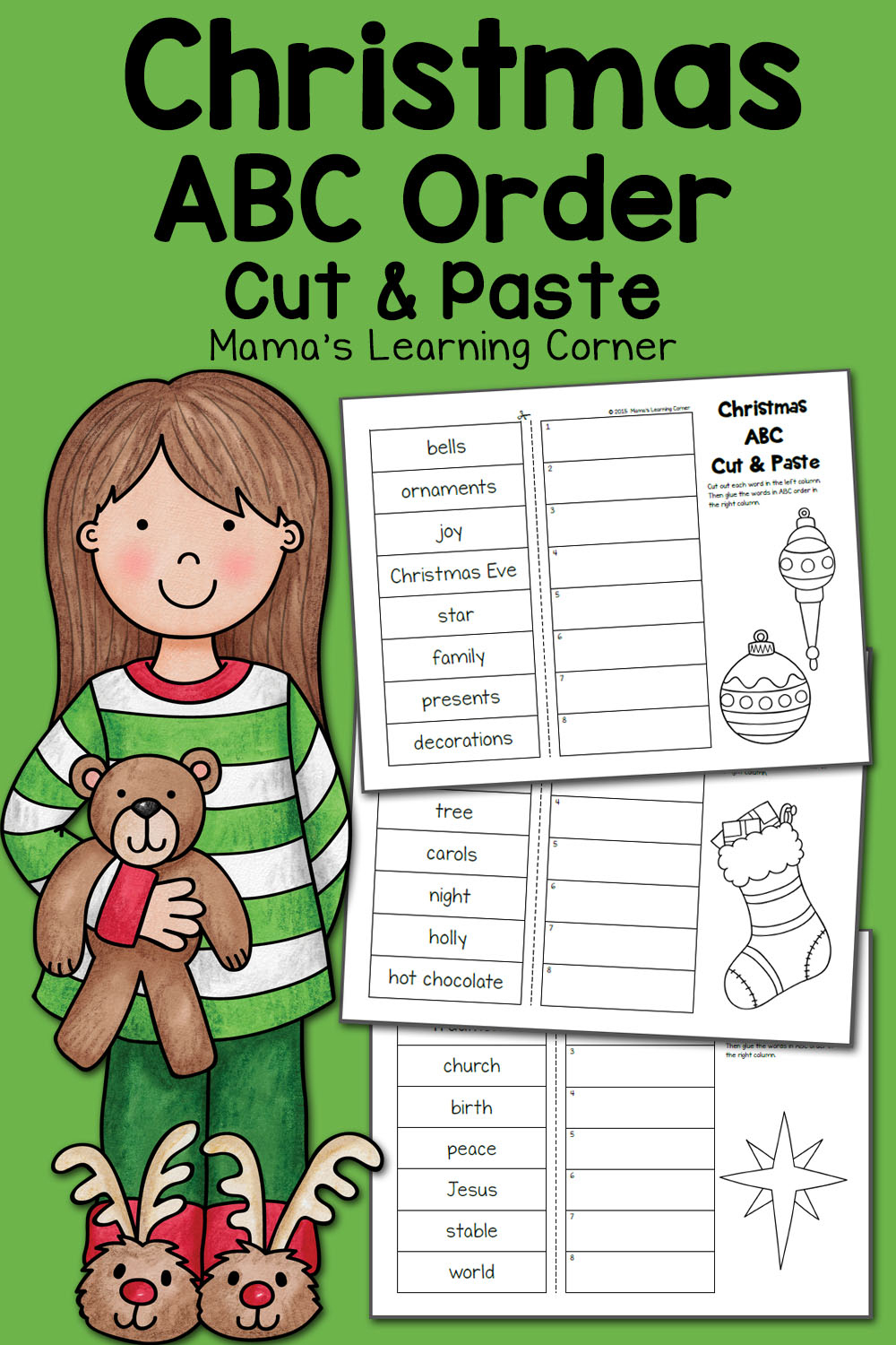 Christmas Abc Order Worksheets: Cut And Paste! - Mamas Learning Corner | Printable Abc Order Worksheets