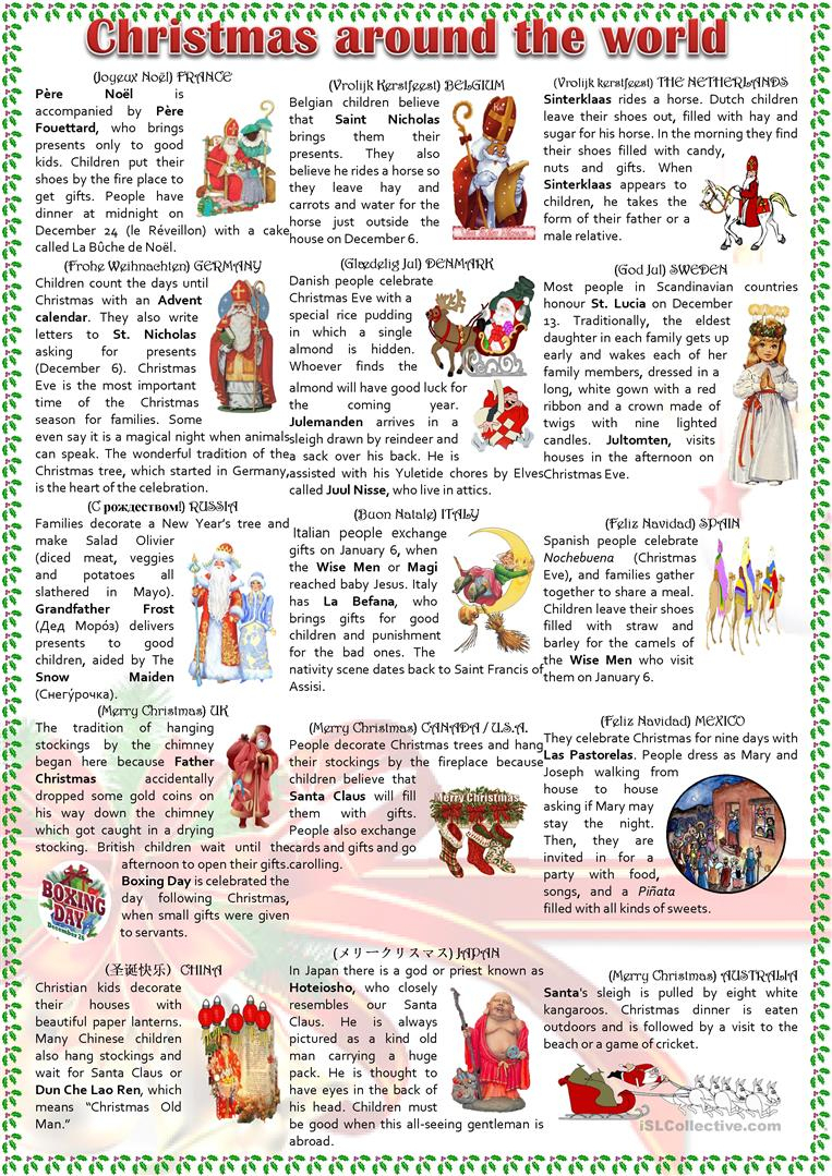 Christmas Around The World Worksheet - Free Esl Printable Worksheets | Christmas Around The World Worksheets Printables