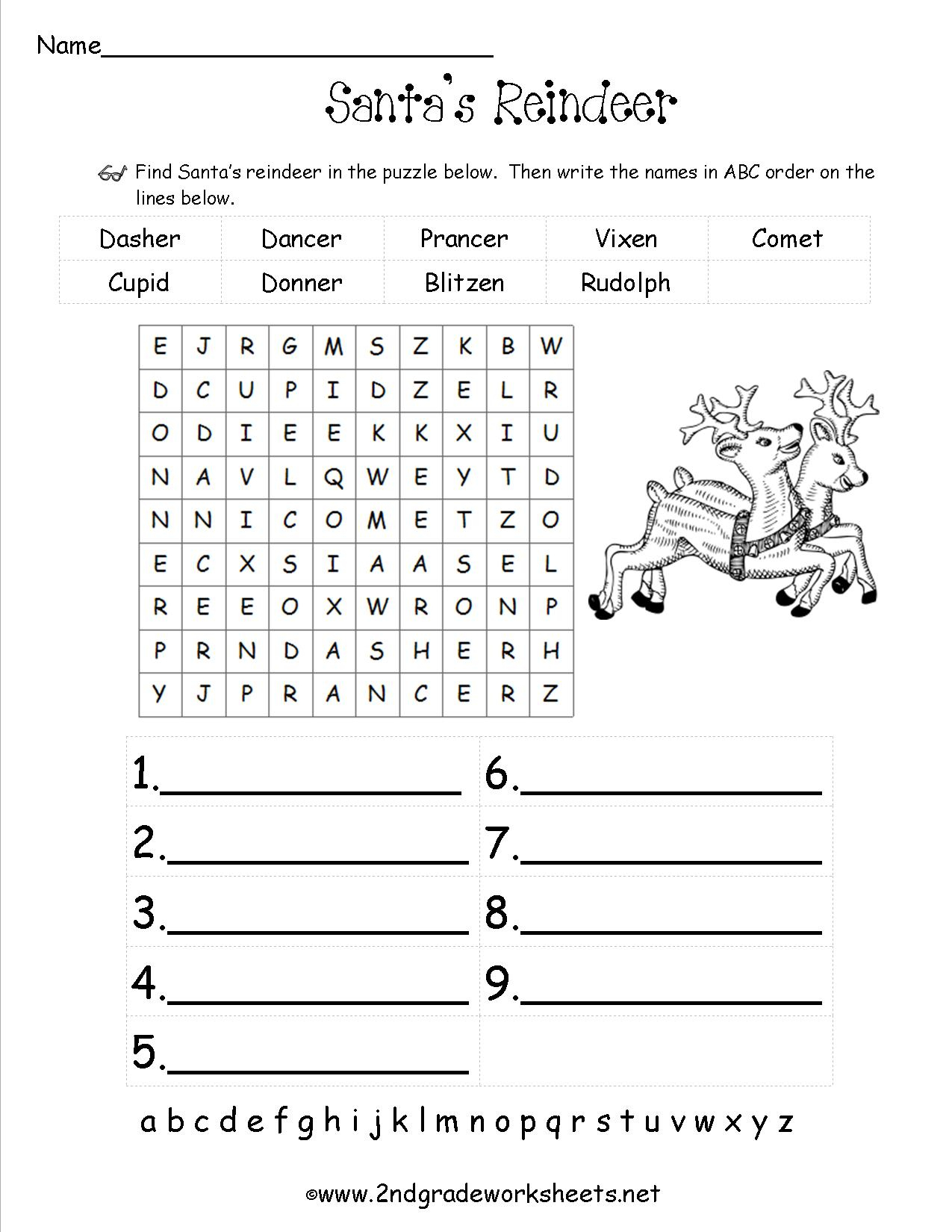 Christmas Worksheets And Printouts | Free Printable Christmas Math Worksheets For 2Nd Grade
