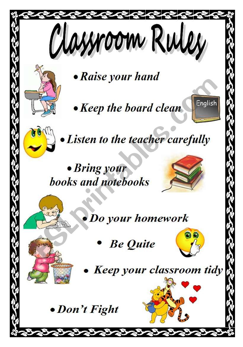 Classroom Rules - Esl Worksheetxyz5 | Free Printable Classroom Rules Worksheets