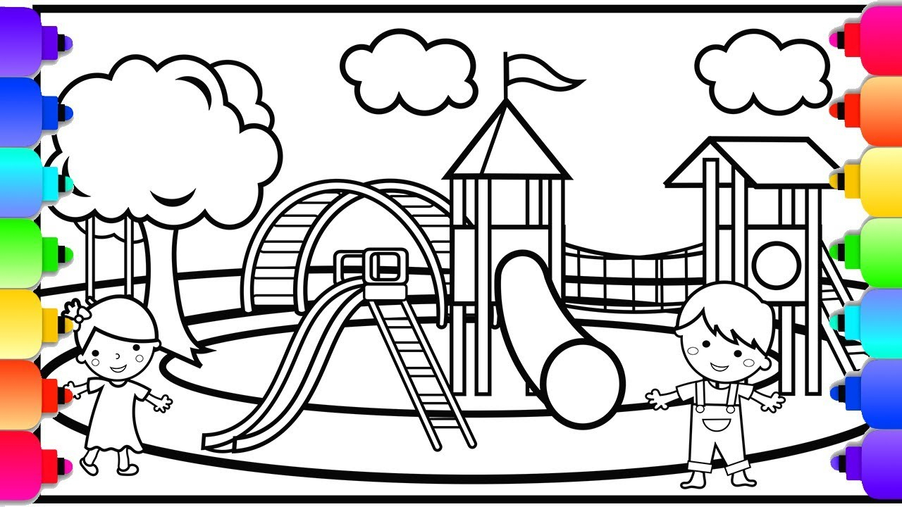 Coloring ~ Printable Coloring Pages For Kids Playground With Free | Free Printable Playground Coloring Worksheets