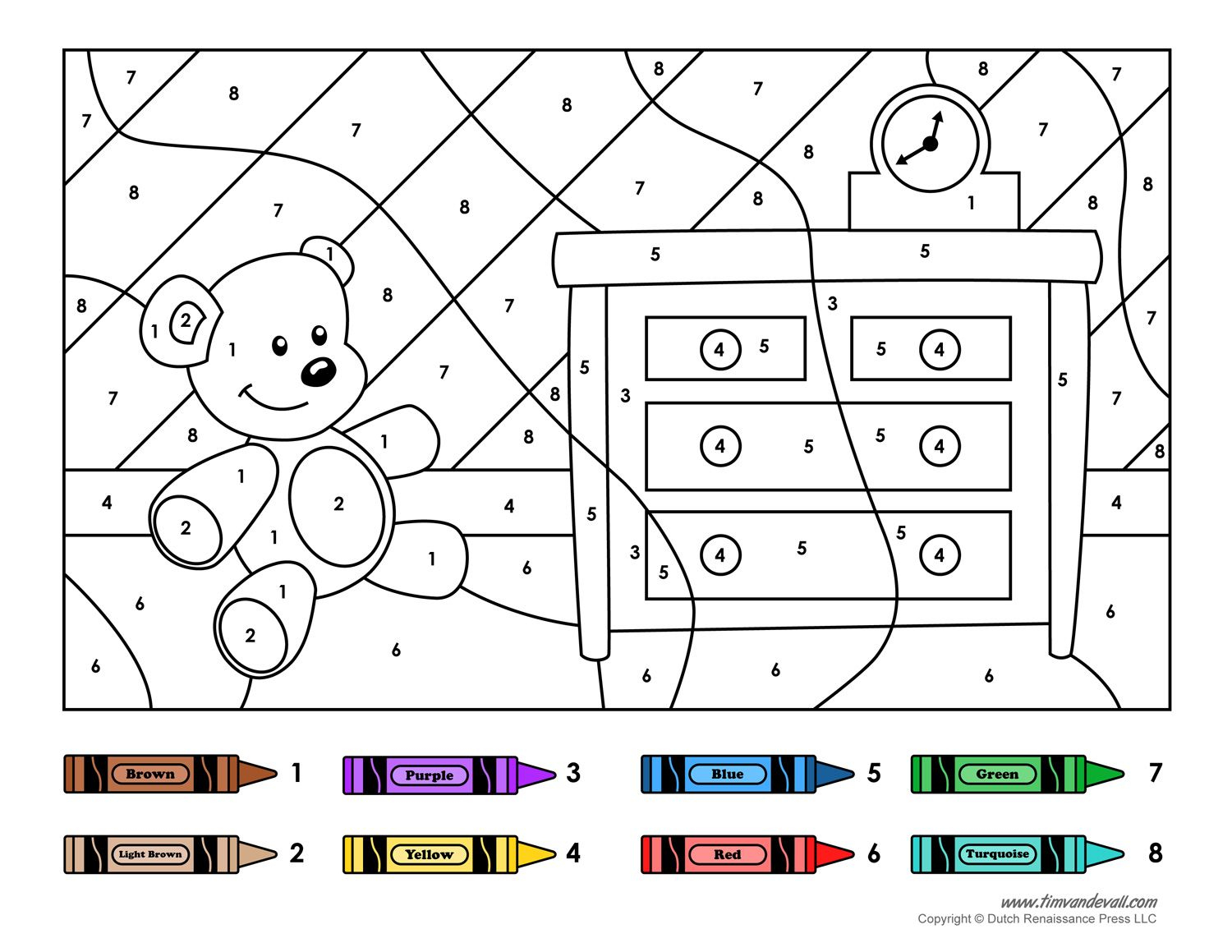 Colornumber Printables | And Away We Go | Number Worksheets | Free Printable Kindergarten Worksheets Color Words