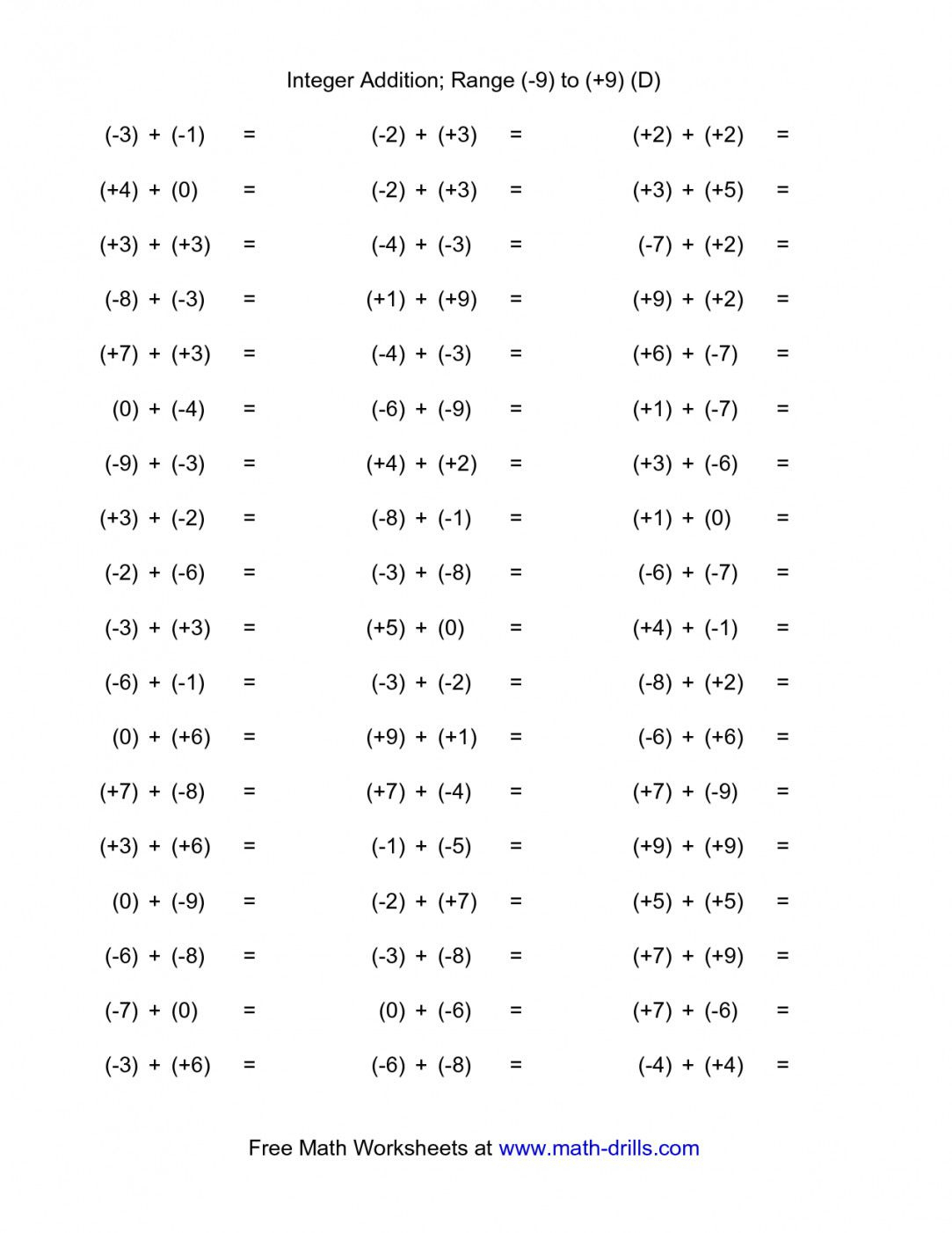 Integers Rules Number Line Notes And Practice Problems Worksheets 