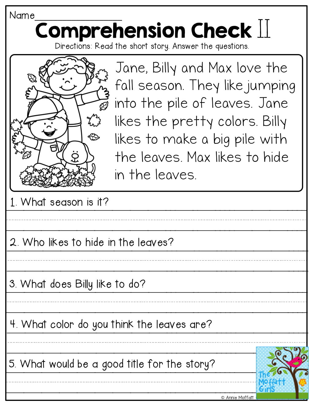 Comprehension Checks And So Many More Useful Printables! | Test Of | Free Printable Grade 1 Reading Comprehension Worksheets