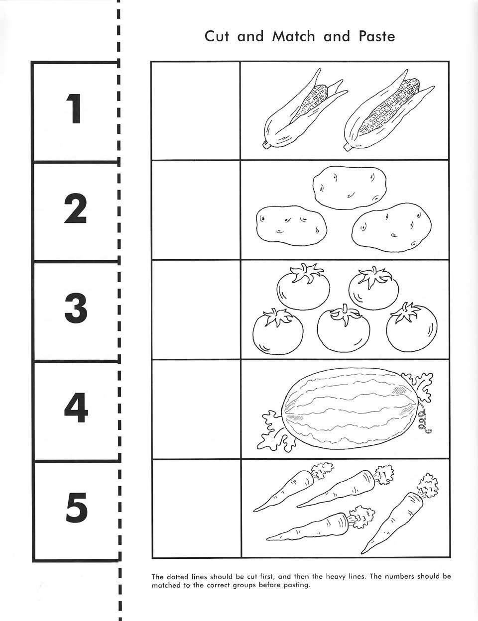 Cut, Count, Match And Paste / Free Printable | Pre-K Math | Printable Worksheets For Pre K Students
