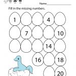 Cute Dinosaur Fill In The Missing Numbers Worksheet To Download | Free Printable Missing Number Worksheets