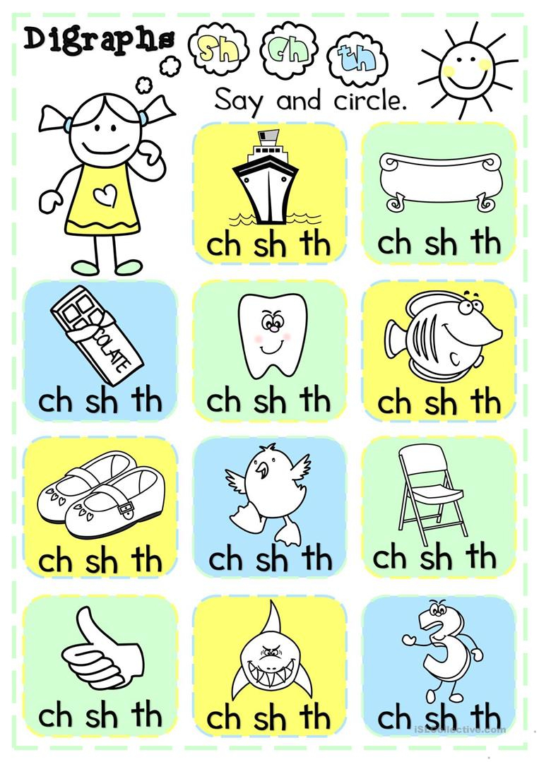 Digraphs - Sh, Ch, Th - Multiple Choice Worksheet - Free Esl | Free Printable Ch Digraph Worksheets