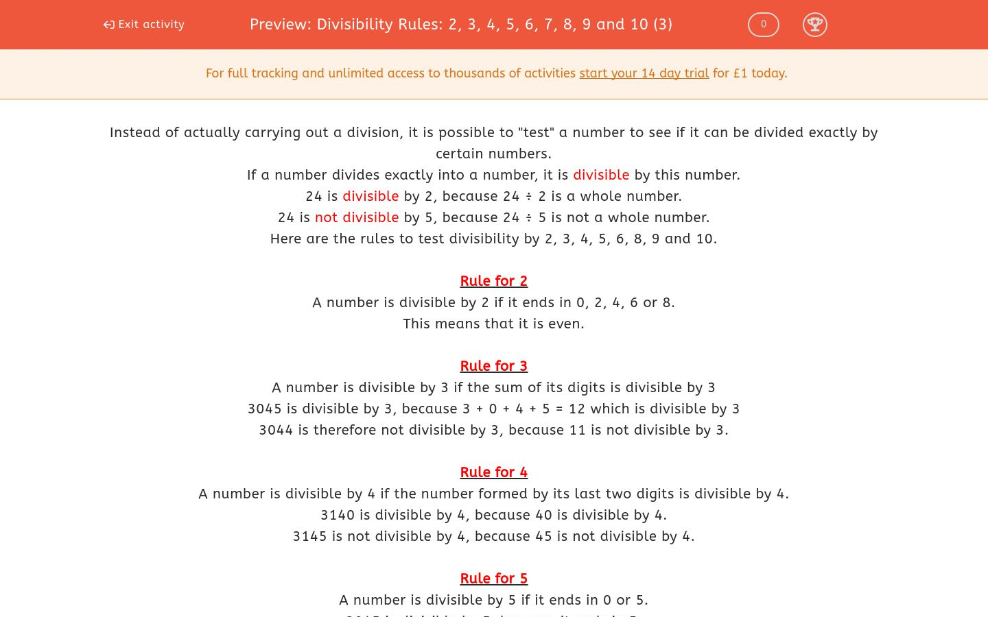 Divisibility Rules: 2, 3, 4, 5, 6, 7, 8, 9 And 10 (3) Worksheet | Divisibility Worksheets Printable