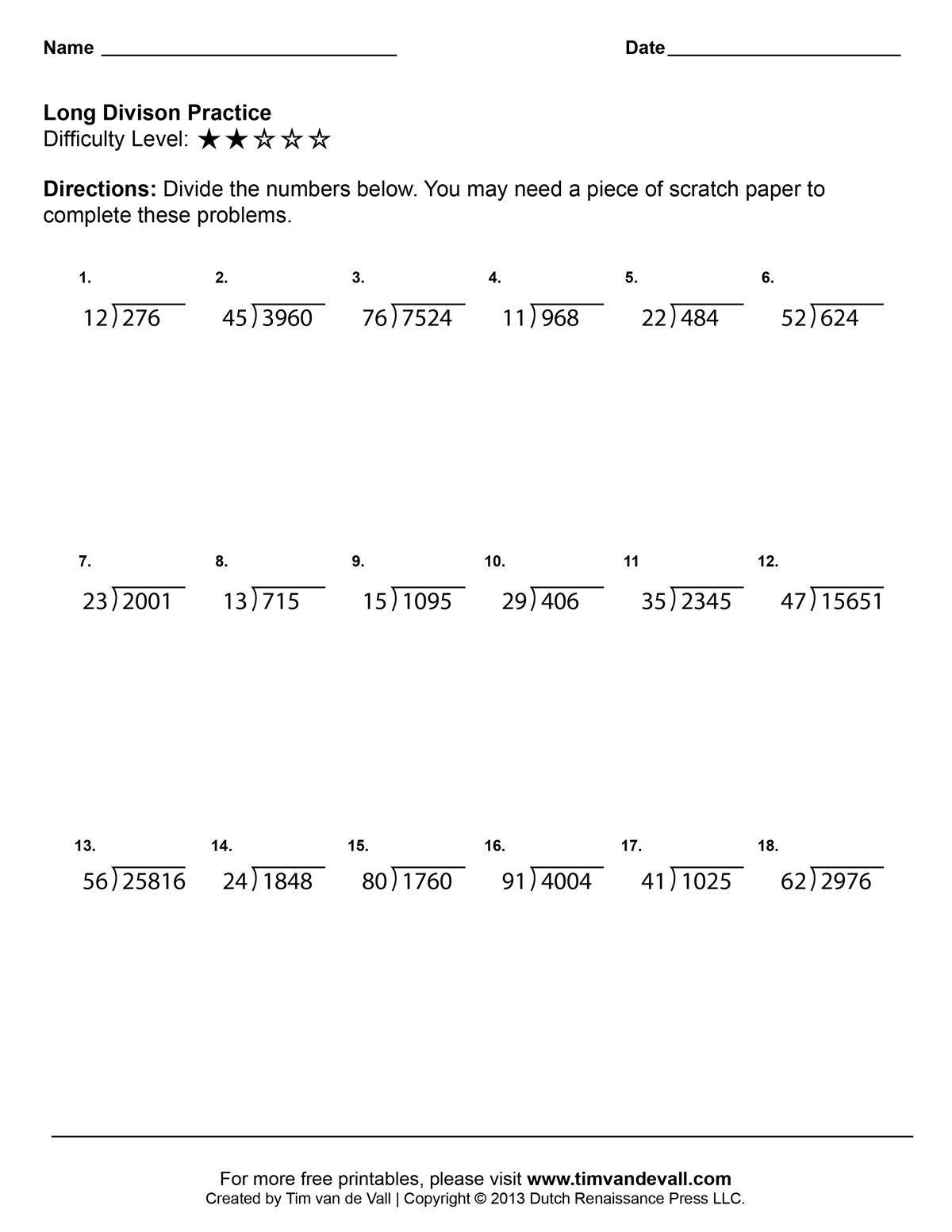 Division Worksheets 5Th Grade For Free Download - Math Worksheet For | Free Printable Worksheets For 5Th Grade