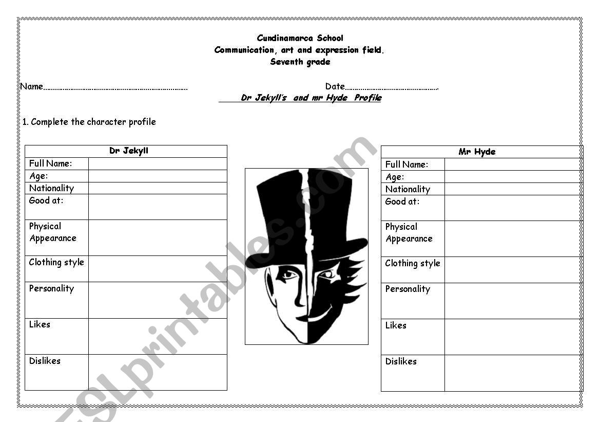Dr Jekyll&amp;#039;s And Mr Hyde - Esl Worksheetrosangie | Dr Jekyll And Mr Hyde Printable Worksheets