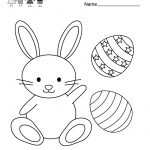 Easter Bunny Coloring Worksheet   Free Kindergarten Holiday | Free Printable Easter Worksheets For Preschoolers