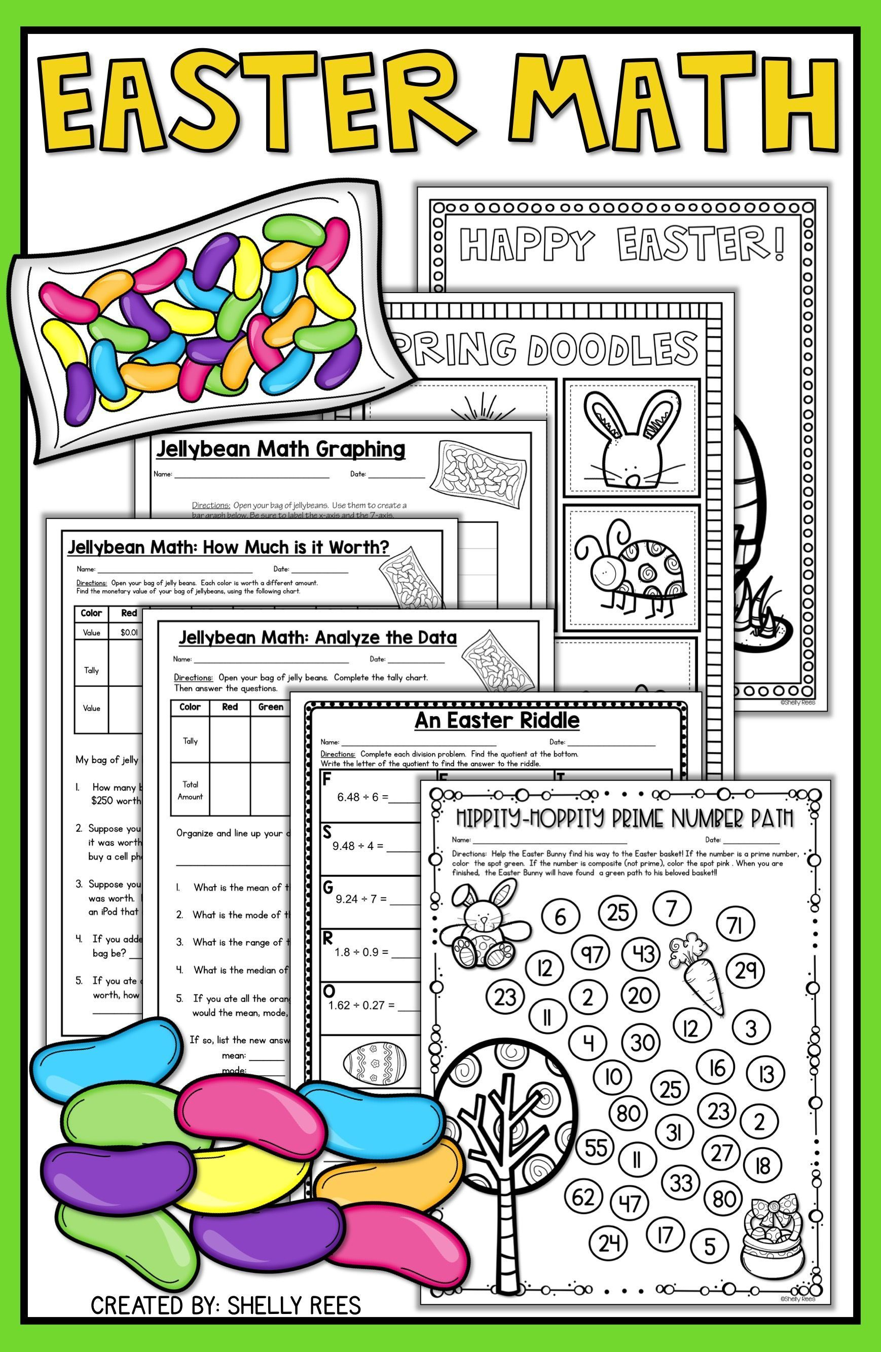 Easter Math Worksheets - Jellybean Math - Easter Activities | Big | Free Printable Easter Worksheets For 3Rd Grade
