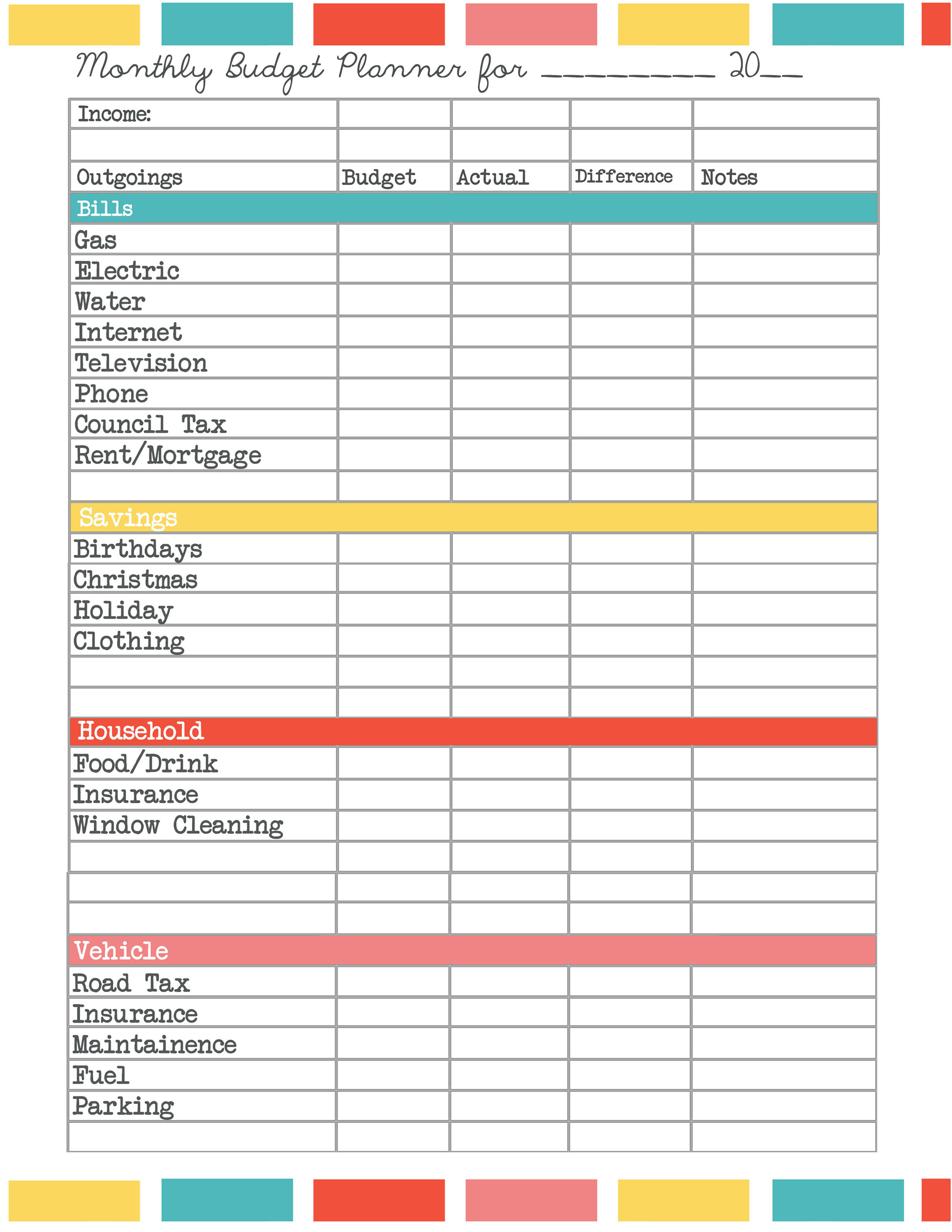 Easy Budget And Financial Planning Spreadsheet For Busy Families | Easy Budget Planner Free Printable Worksheets