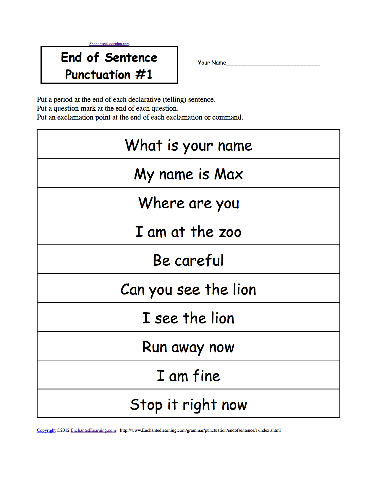 End Of Sentence Punctuation Worksheets - Even Different Themes And | Free Printable Punctuation Worksheets For Middle School
