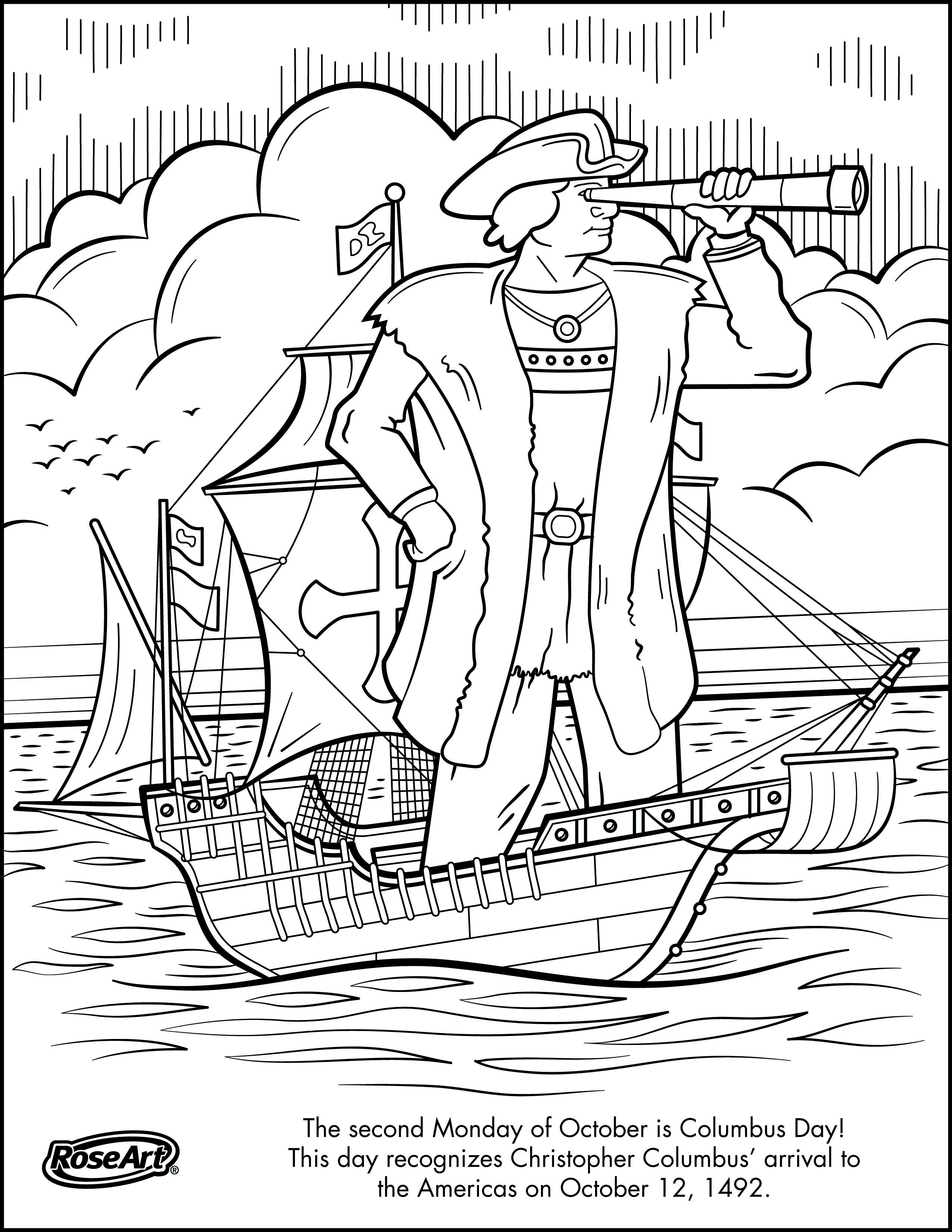 Engage Younger Kids With Columbus Day With Printable Coloring Pages | Christopher Columbus Printable Worksheets