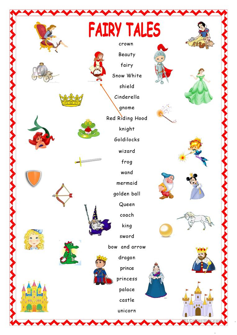 Fairy Tales.matching. Worksheet - Free Esl Printable Worksheets Made | Fairy Tale Printable Worksheets