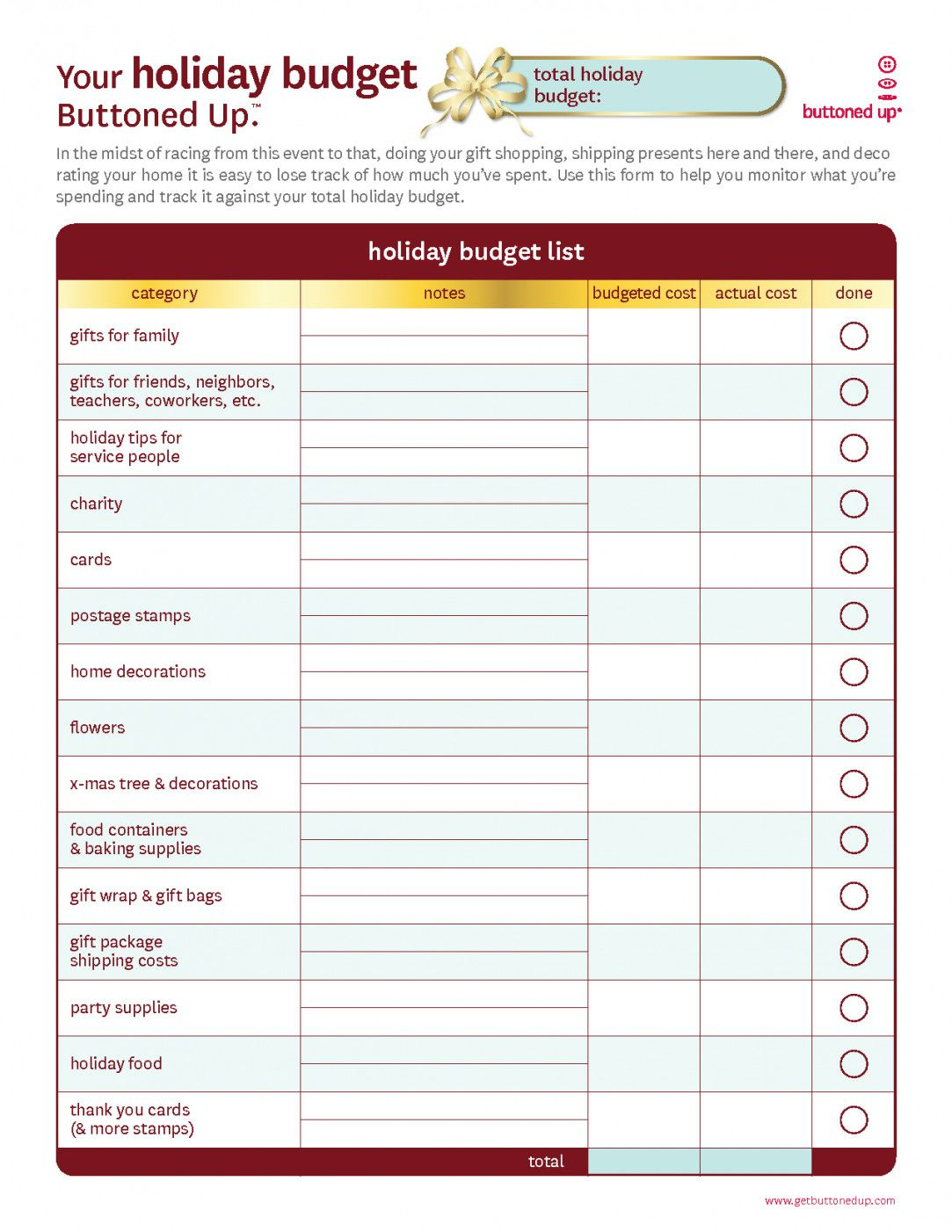 printable simple budget template