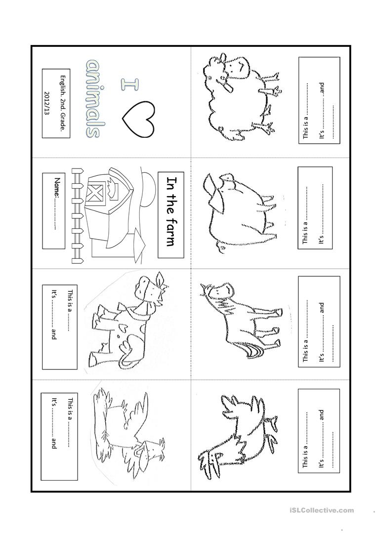 Farm Animal. Minibook Worksheet - Free Esl Printable Worksheets Made | Farm Animals Printable Worksheets