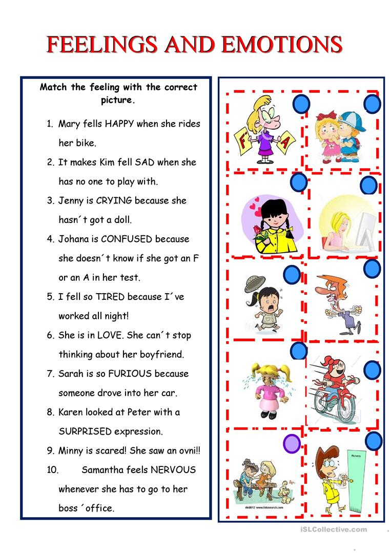 Feelings And Emotions Worksheet - Free Esl Printable Worksheets Made | Feelings And Emotions Worksheets Printable