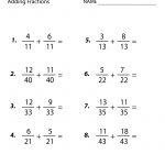 Fifth Grade Adding Fractions Worksheet Printable | Fractions | Printable Math Worksheets 4Th 5Th Grade