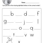 Fill In The Missing Letters Worksheet | Kindergarten Printables | Printable Letter Worksheets