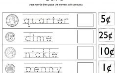 Kindergarten Money Worksheets Free Printable