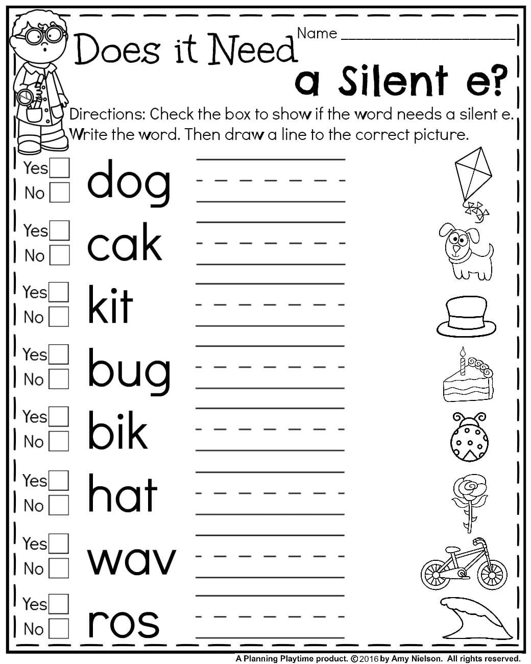 First Grade Summer Worksheets | Teachers Pay Teachers - My Store | Silent E Printable Worksheets