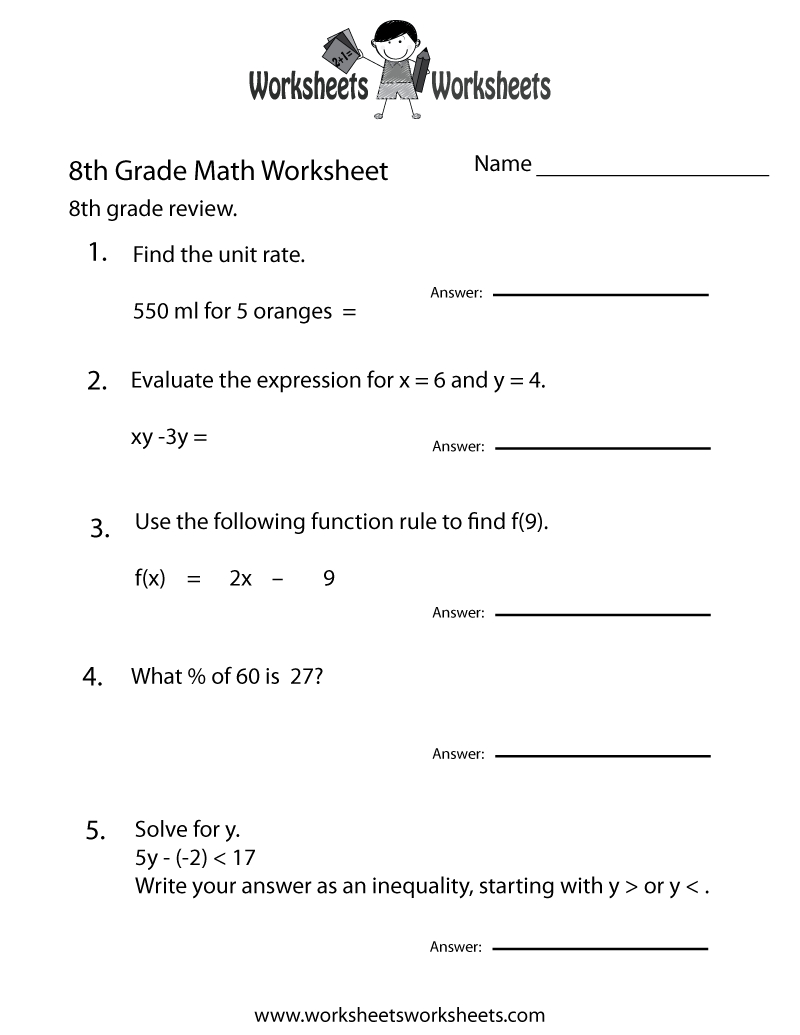 Free 8Th Grade Worksheets | Two Ways To Print This Free 8Th Grade | Free Printable 8Th Grade Math Worksheets