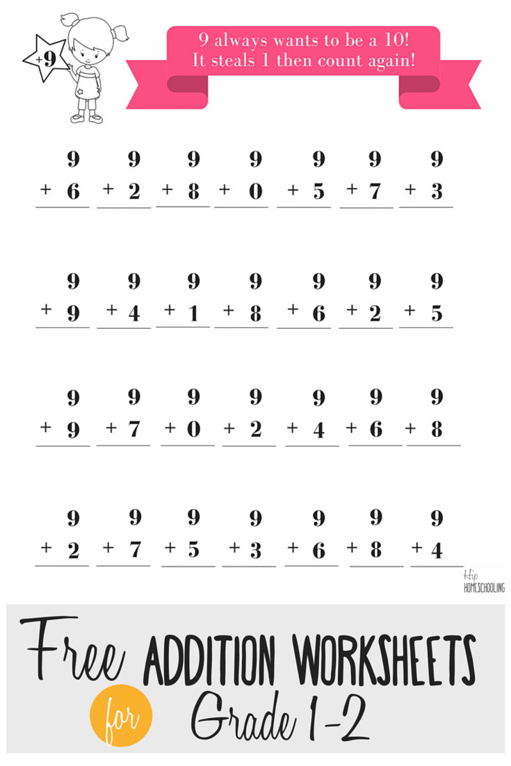 Free Addition Worksheets For Grades 1 And 2 | 2Nd Math | 1St Grade | Free Printable Math Worksheets For 1St Grade Addition