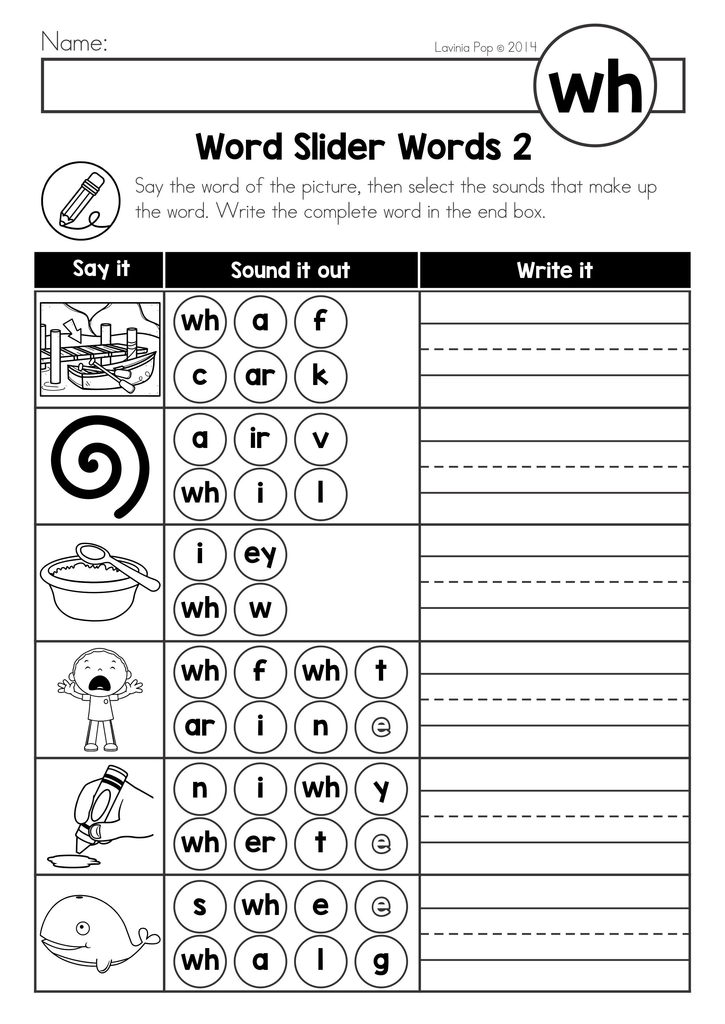 Free Digraph Wh: Phonics Word Work {Multiple Phonograms} | Teaching | Free Printable Digraph Worksheets For First Grade